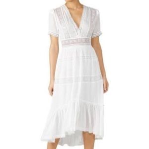 The Kooples White V neck lace dress